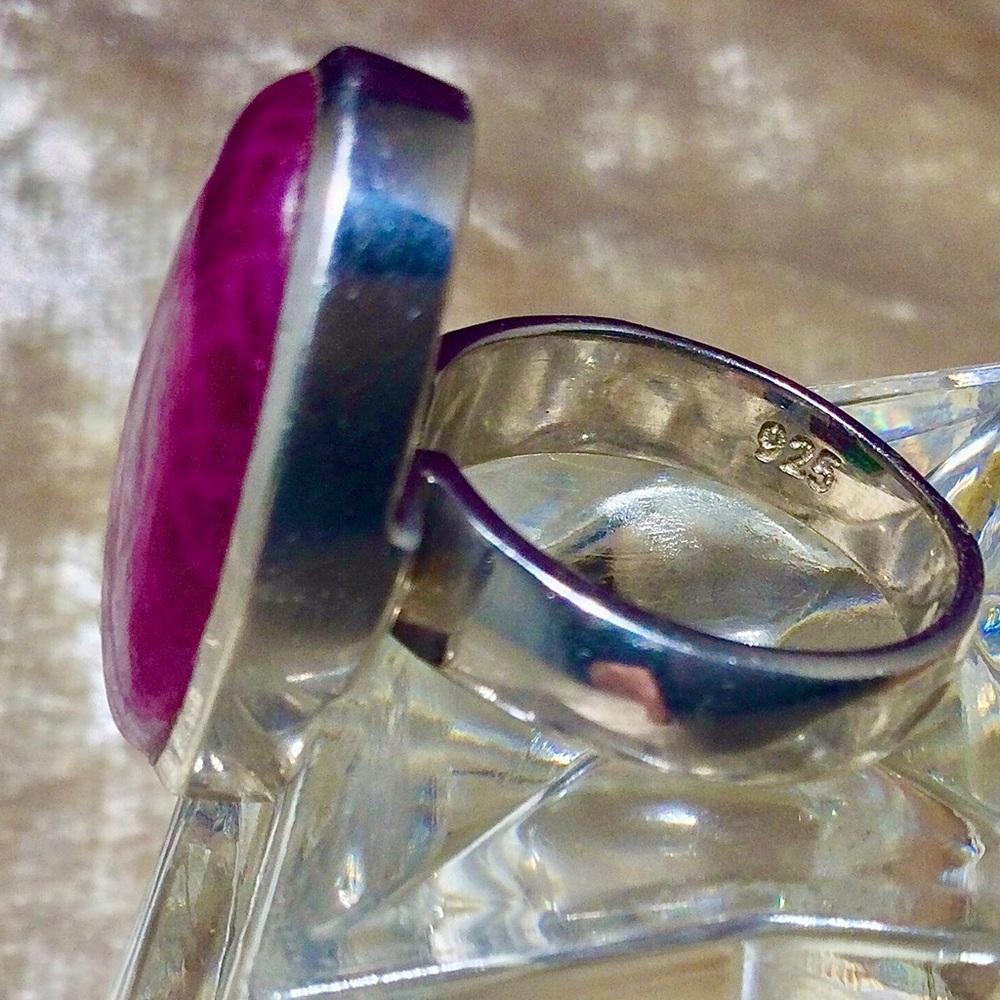Ruby Fuchsite Spectacular Sterling Silver 925 Ring by Starborn - Picture 10 of 14